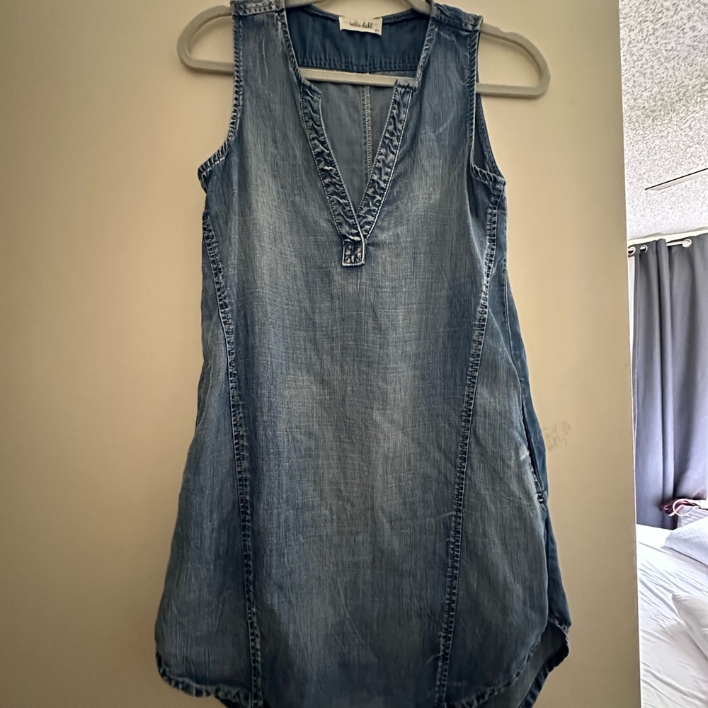 Bella Dahl Denim Sleeveless V-Neck Mini Sundress XS